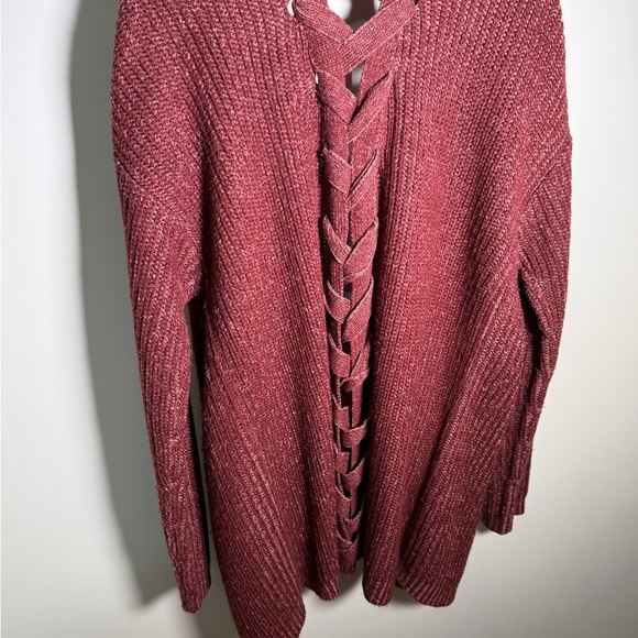 Plant Gold Red Cardigan with Braiding Detail - Picture 3 of 7